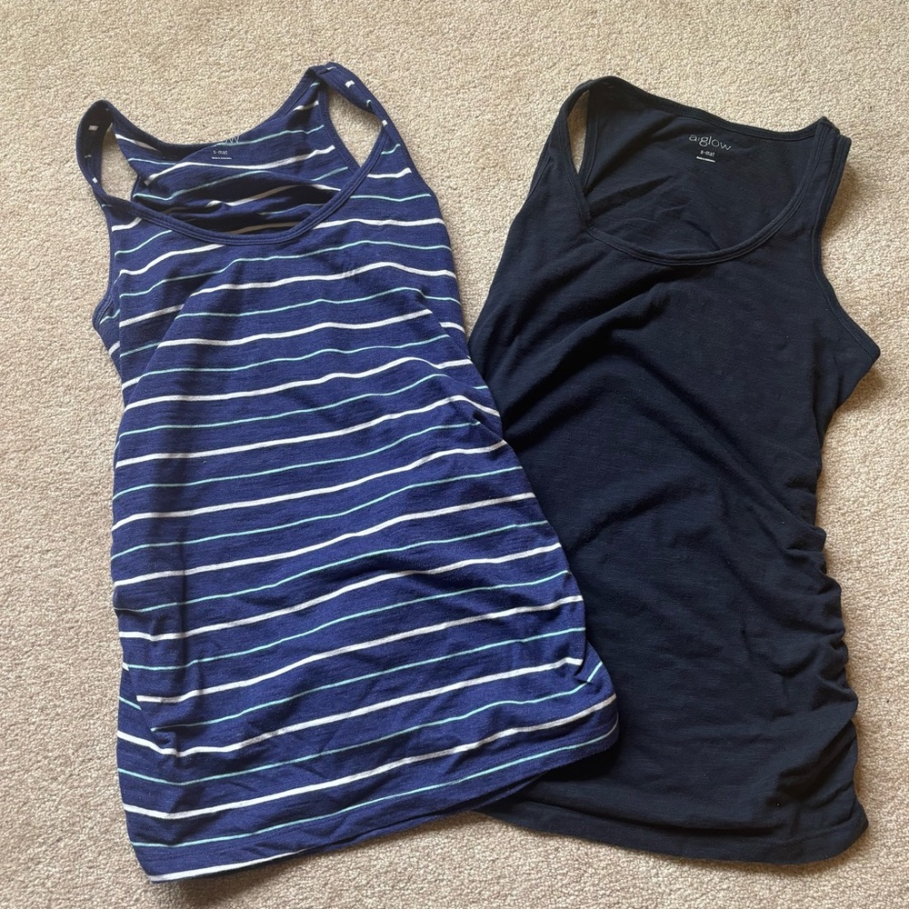 Pair of maternity tanks